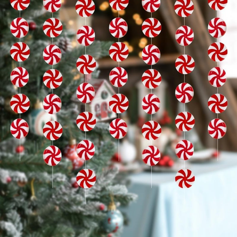 QEYMN 50 PCS Red and White Candy Cane Ornaments - Image 4